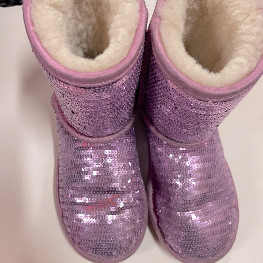 Girls purple sequin UGG boots